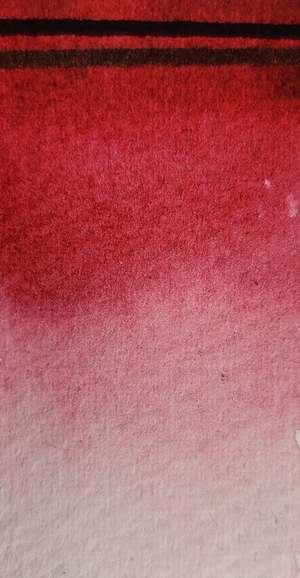 Alizarin crimson is a blackish deep cold red color that seems cooler in thin layers of color. It is fully transparent