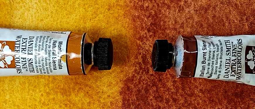 burnt and row earth colours